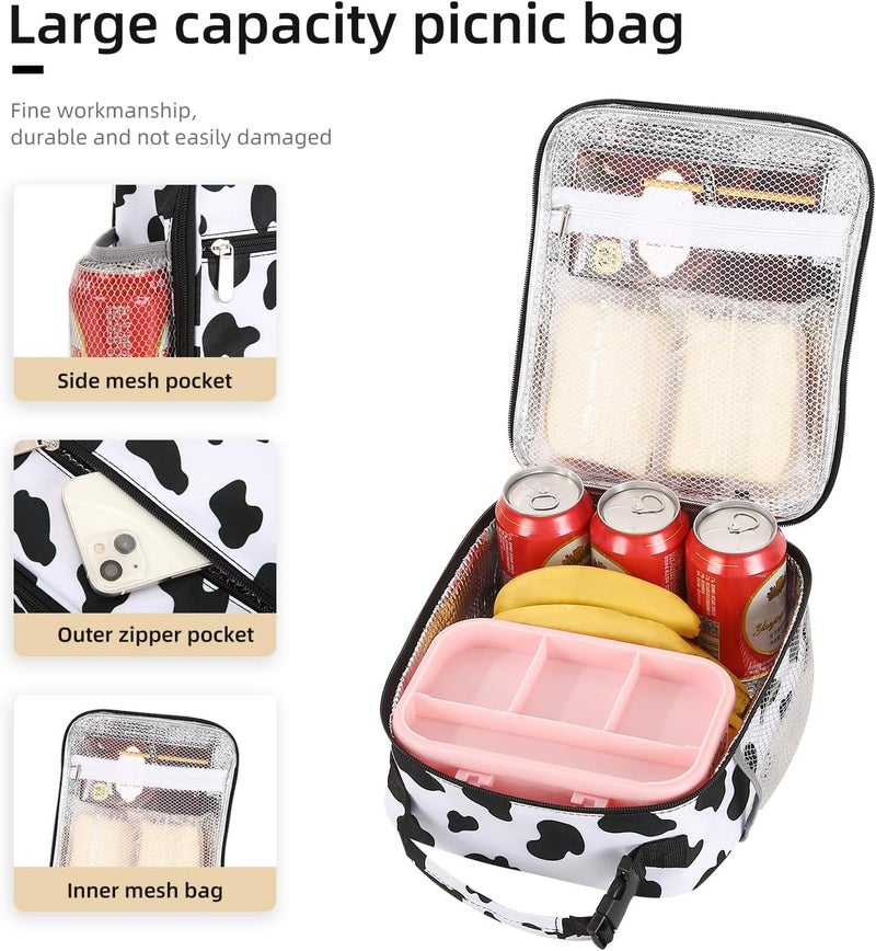 Lovoeo AYEANY Lunch box Lunch bag for men women Lunchbox Lunch bags Insulated Lunch bag Lunch box cooler (Cow), Large - Image 5